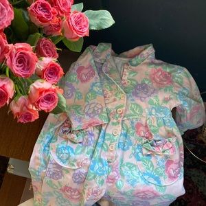 Vintage Baby Girl Floral Coveralls